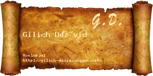 Gilich Dávid névjegykártya